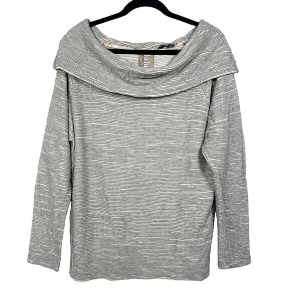 Anthropologie Dolan Left Coast Gray Pullover Cowl‎ Neck Top Size XL Ribbed USA - Picture 1 of 7